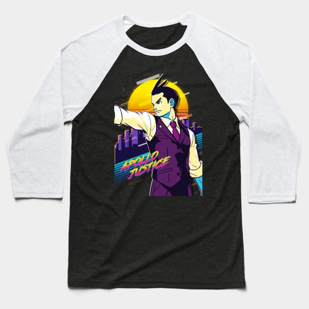 Apollo Justice Baseball T-Shirt by 80sRetro